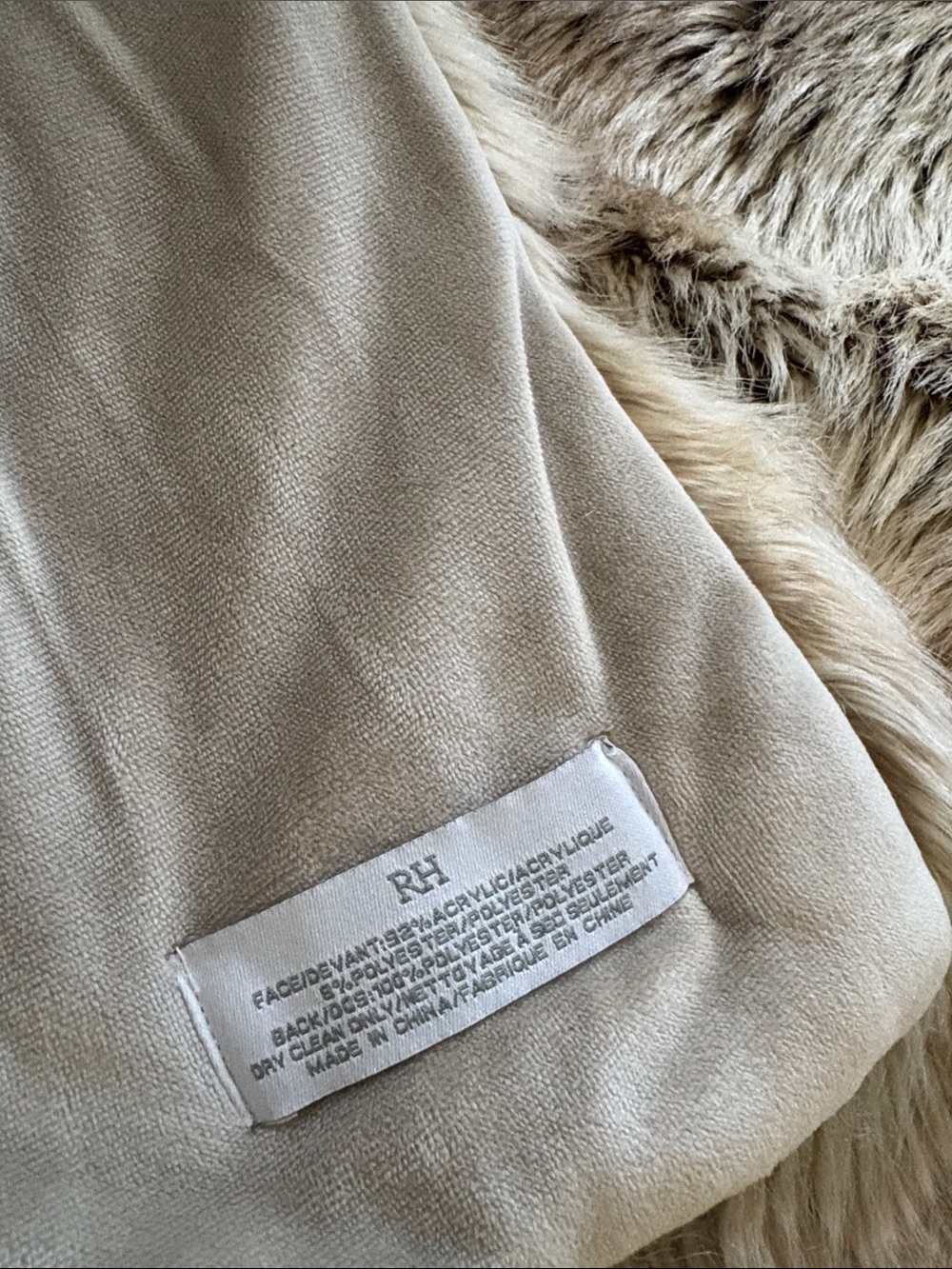 RH Restoration Hardware Luxe Faux Fur Throw Blanket 60x80 Oversized - Picture 6 of 7